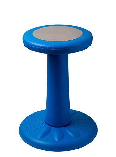 Studico ActiveChairs Kids Wobble Chair, Flexible Classroom Seating Improves Focus, Posture & Helps ADHD/ADD. Get The Wiggles Out, Active Fidget Desk Chairs, Pre-Teen 17.75" Stool, Ages 7-12, Blue