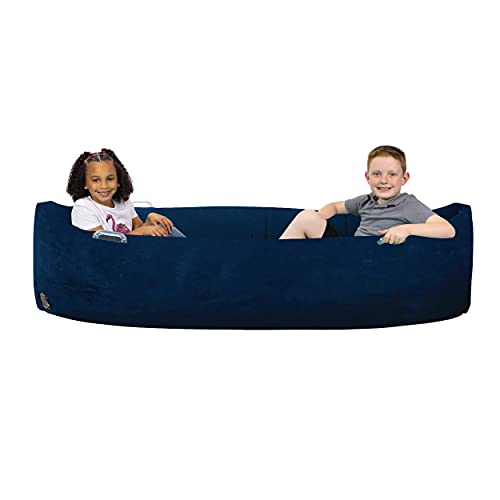 Bouncyband Large Comfy Peapod Sensory Chair – Blue – 80” – Fun, Inflatable Peapod Chair Provides Therapeutic Sensory Relief and Compression – Fits 2-3 Kids or 1 Adult, Includes Electric Air Pump