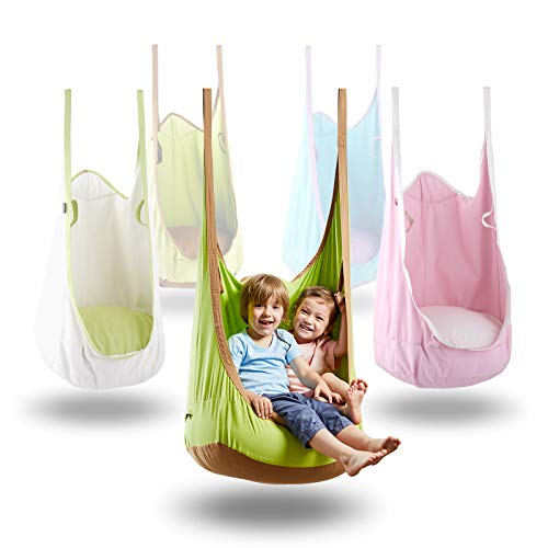HAPPY PIE PLAY&ADVENTURE Frog Folding Hanging Pod Swing Seat Indoor and Outdoor Hammock for Children to Adult (Green)