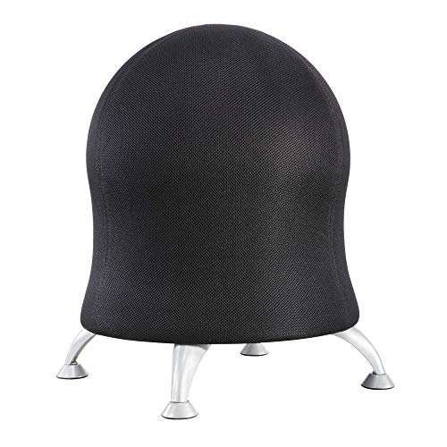 Safco Products Zenergy Ball Chair, Black, Low Profile, Active Seating,23.0 H x 22.5 L x 22.5 W